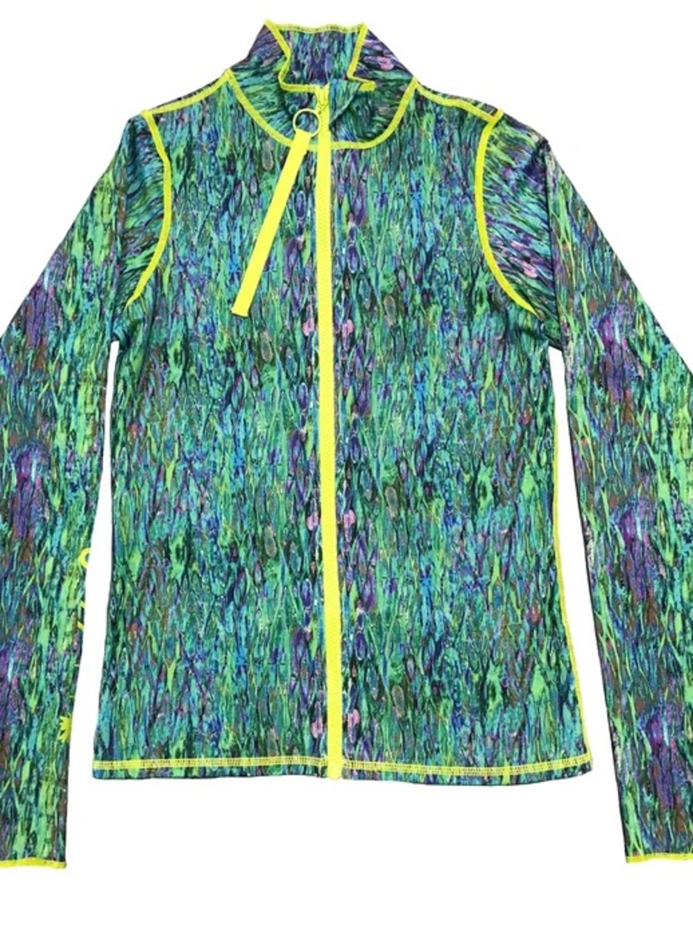 Tutublue Women’s Neon-Trim Green & Blue Swim Coverup Jacket